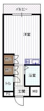 ポートサイド310(ワンルーム/3階)の間取り写真