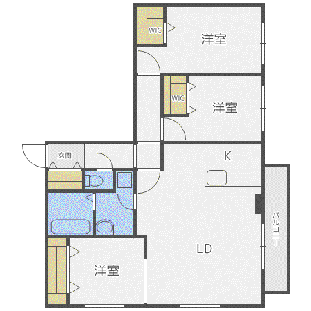 アンジュ・サンティエ(3LDK/2階)の間取り写真