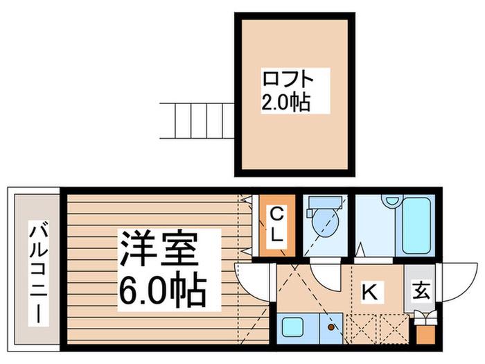 GH中山アパートメント(1K/2階)の間取り写真