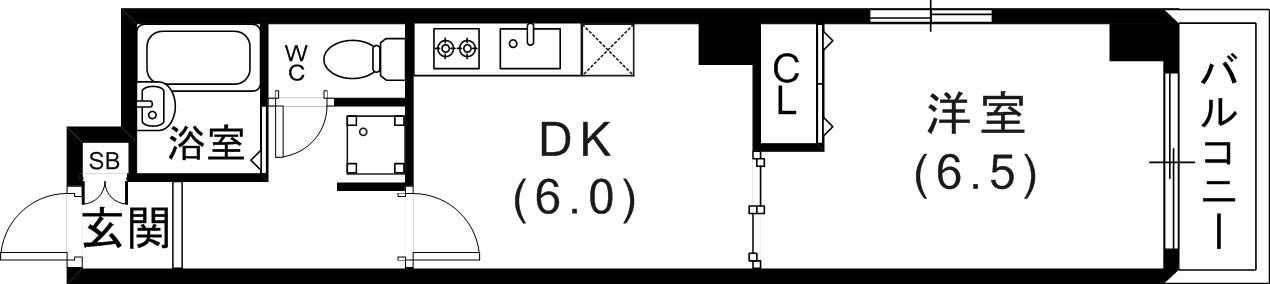 レヴィータ(1DK/4階)の間取り写真