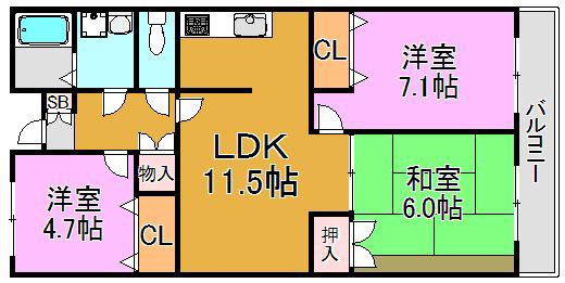 コート・ザ・ルピナス(3LDK/2階)の間取り写真