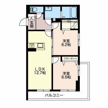 セルタ堀川小泉(2LDK/2階)の間取り写真