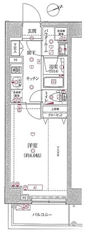 アルテシモグランツ(1K/2階)の間取り写真