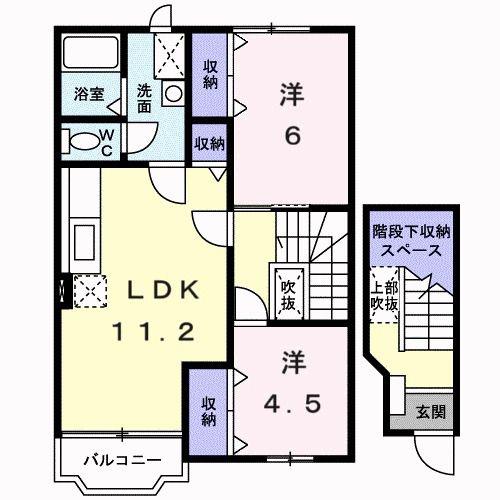 エトワール・M II(2LDK/2階)の間取り写真