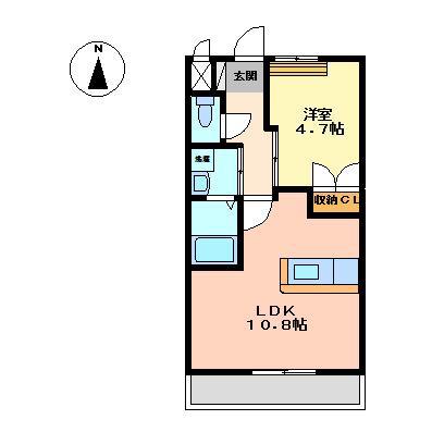 MRイースト35-1720(1LDK/1階)の間取り写真