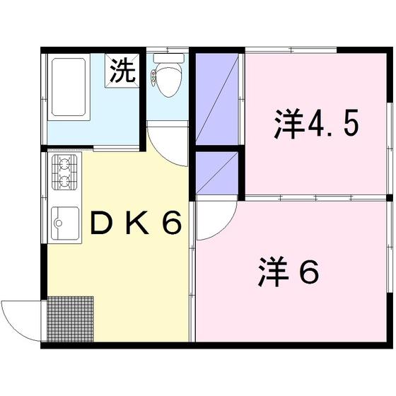 小菅産業2F(2DK/2階)の間取り写真