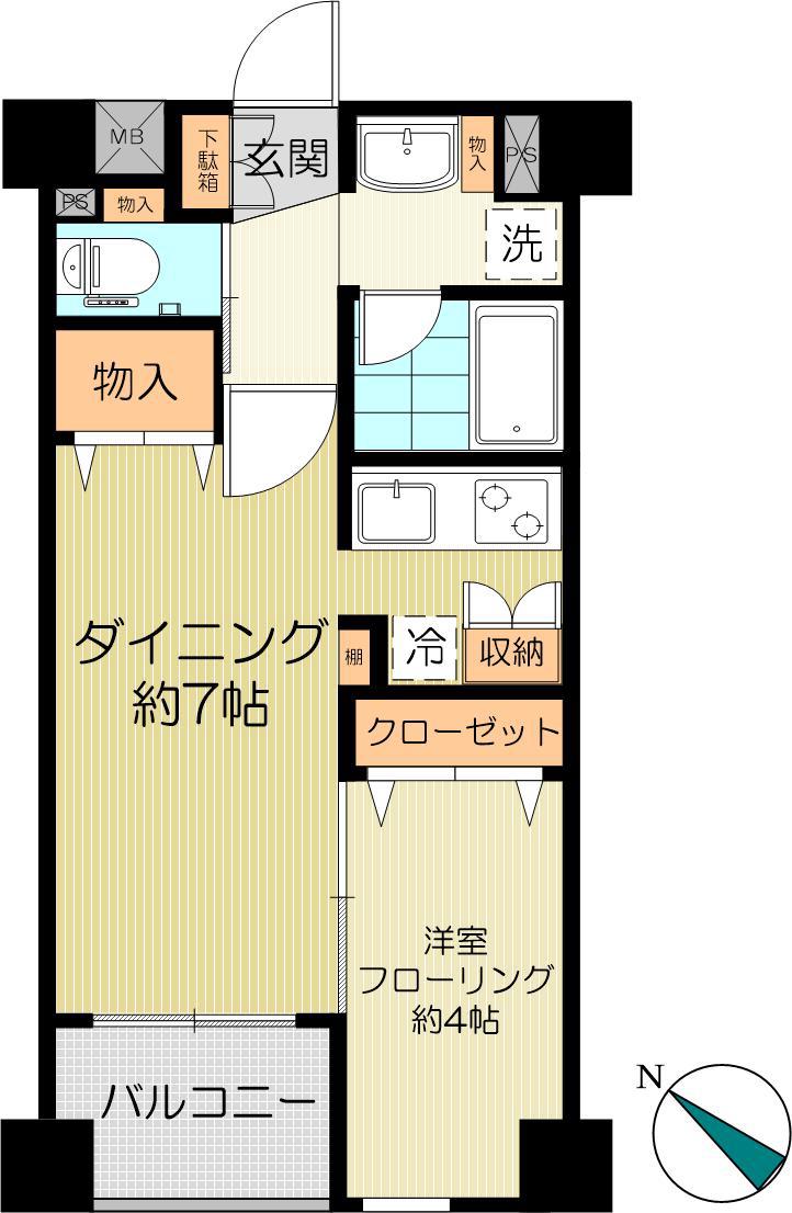 アビテ早稲田の杜(1DK/4階)の間取り写真