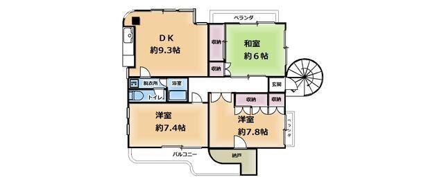 西新井4丁目(3DK/3階)の間取り写真