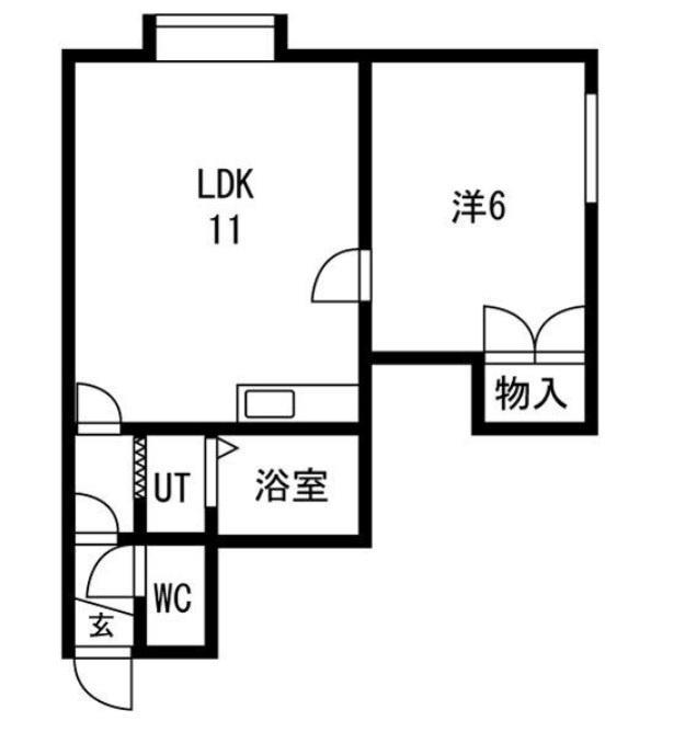 元町アパートメント(1LDK/2階)の間取り写真