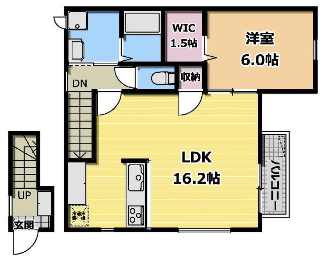 ヒル代々木上原(1LDK/2階)の間取り写真