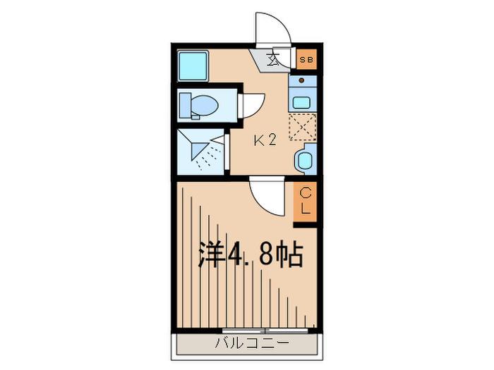 ルミエール(1K/4階)の間取り写真