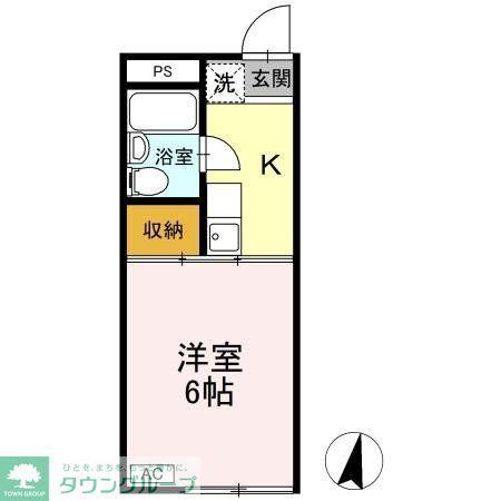 ヴェナスハイム(1K/2階)の間取り写真