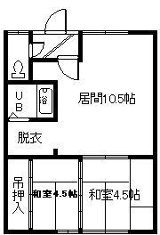 南1条ハイツ(2LDK/2階)の間取り写真