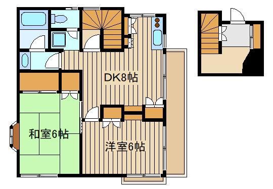 東大泉6丁目アパート(2DK/2階)の間取り写真