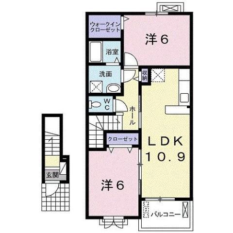 ピュアライヴX(2LDK/2階)の間取り写真