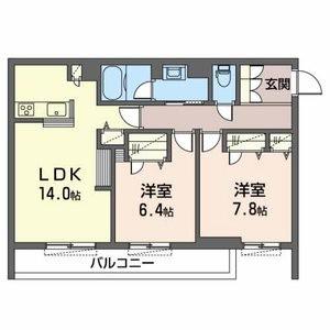 シャーメゾンHARU(2LDK/1階)の間取り写真