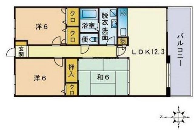 シエステ原(3LDK/2階)の間取り写真