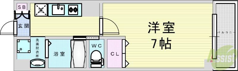 DAP正雀(1K/6階)の間取り写真