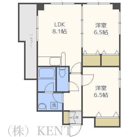 ダイアパレス琴似第3(2DK/5階)の間取り写真