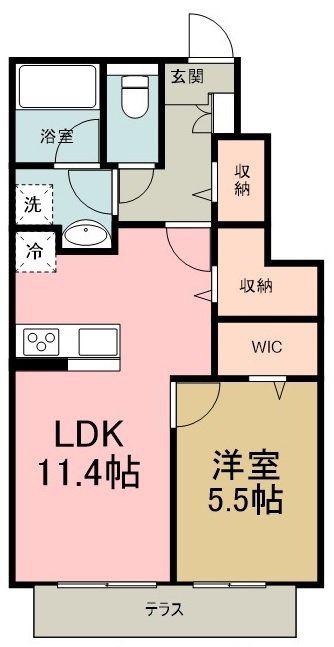 ステラコート(1LDK/1階)の間取り写真