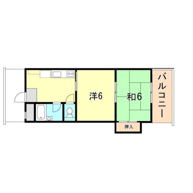 グリーンビラ西代(2DK/3階)の間取り写真