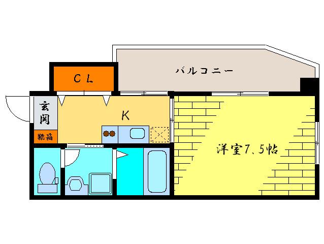 カーサフェリス(1K/3階)の間取り写真