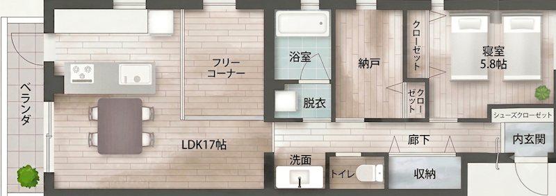 RHINO FLATS JOY(2SLDK/2階)の間取り写真
