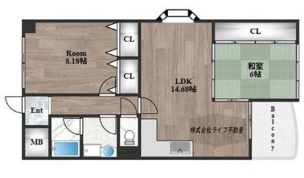 アビリティコート3F(2LDK/3階)の間取り写真