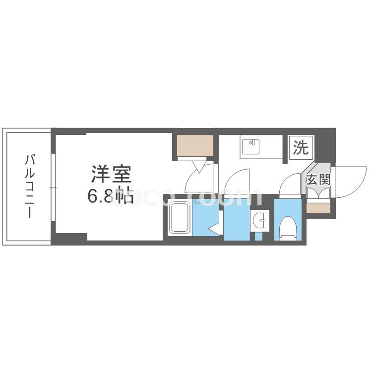 METROSA谷町六丁目サウス(1K/2階)の間取り写真