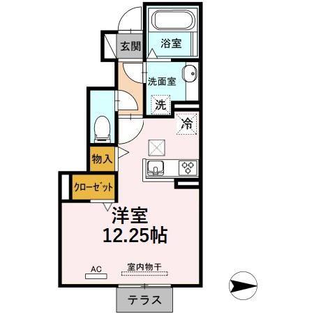 エグゼコート西浅井(ワンルーム/1階)の間取り写真