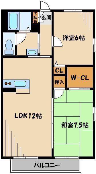 モナハイツ 910875(2LDK/2階)の間取り写真