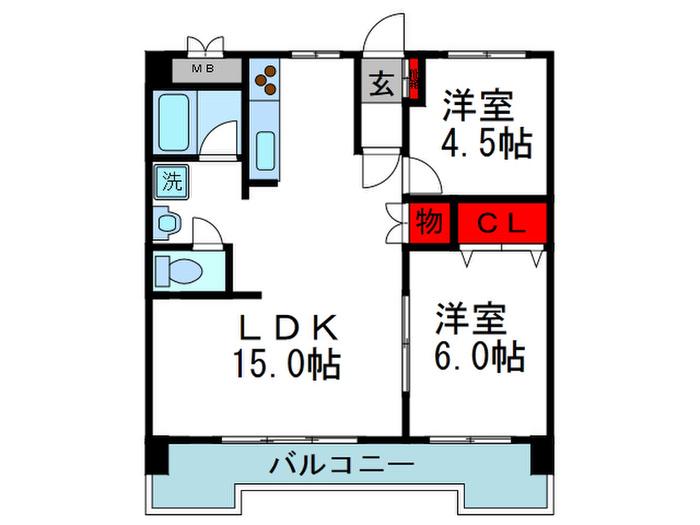 クローバー・メゾン千里山(2LDK/3階)の間取り写真