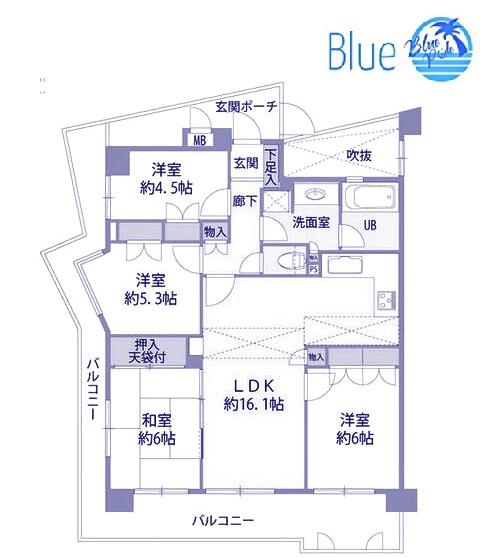 藤沢鵠沼ホームズ(4LDK/2階)の間取り写真
