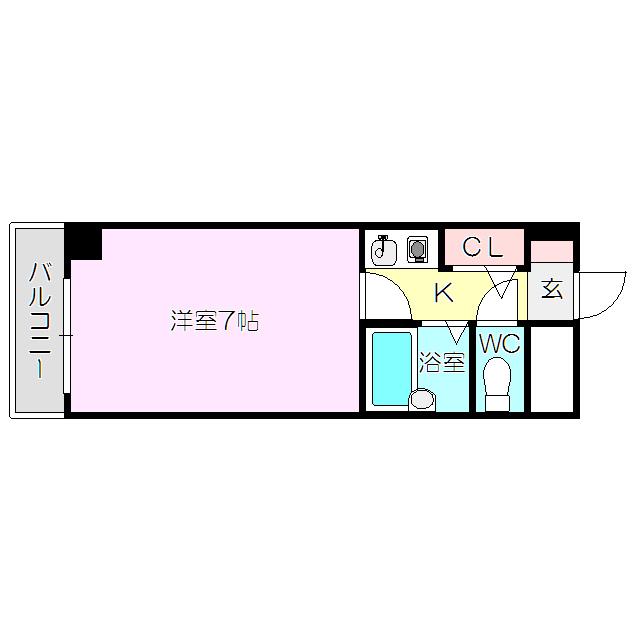ロイヤルハイツ西淡路PART2(1K/7階)の間取り写真