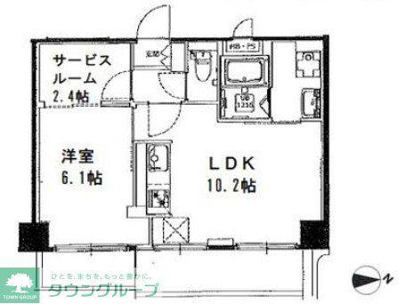山手杉並ビル(2LDK/8階)の間取り写真