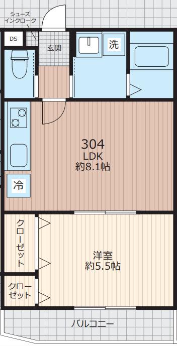 エベラ大倉山(1LDK/3階)の間取り写真