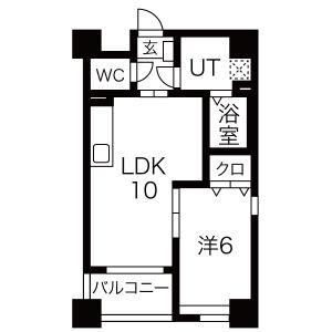 リュミアン堀田テラス(1LDK/8階)の間取り写真