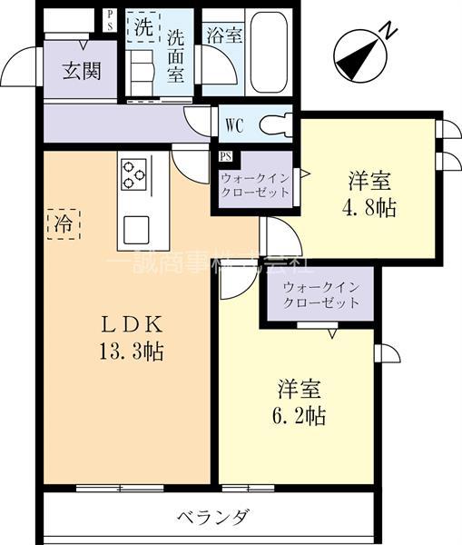コートルクス流星台(2LDK/2階)の間取り写真
