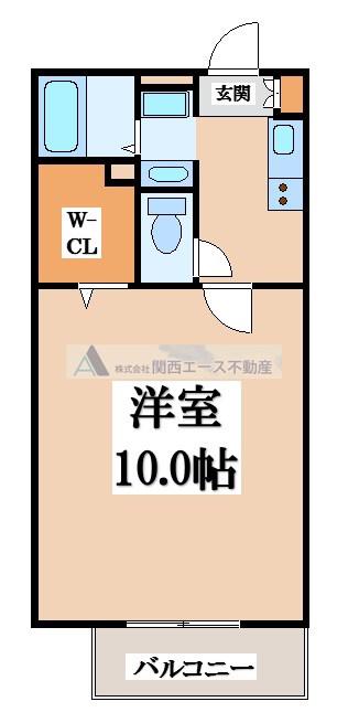 プルミエール(1K/1階)の間取り写真
