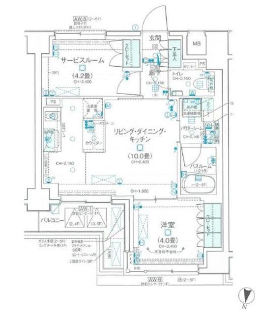 デュオステージ武蔵関(1SLDK/5階)の間取り写真