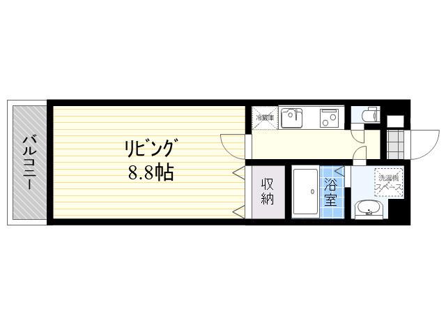 グランドサクセス(1K/8階)の間取り写真