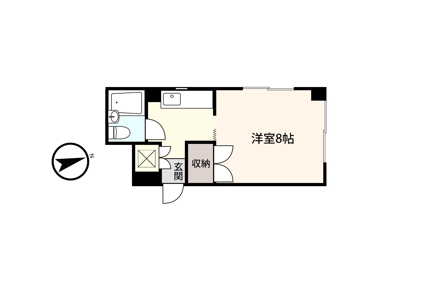アシスト盛岡マンション(1K/1階)の間取り写真