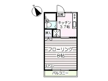 ジュネパレス日大(1K/2階)の間取り写真