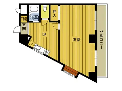 スカイコート大分(1K/2階)の間取り写真