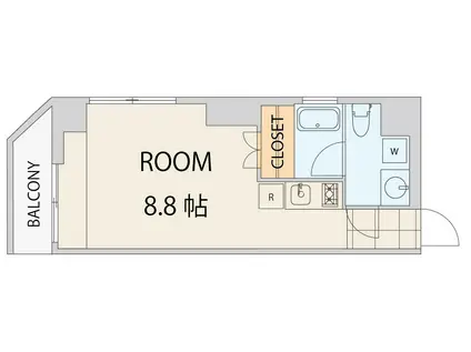 モデリアブリュット浅草橋(ワンルーム/4階)の間取り写真