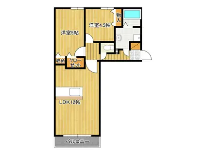 M・K・K下富野(2LDK/2階)の間取り写真