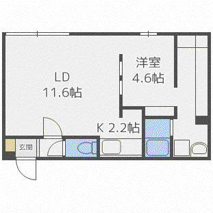EFFORT琴似(1LDK/2階)の間取り写真