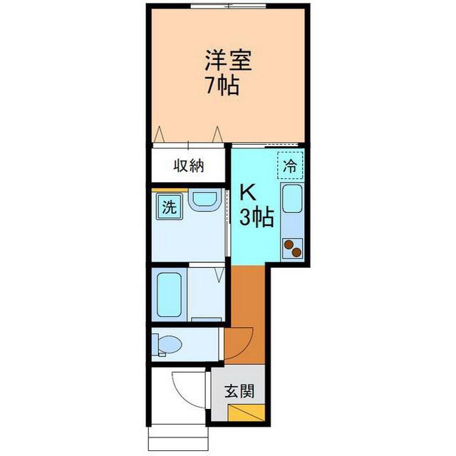 SHIZUKU222(1K/1階)の間取り写真