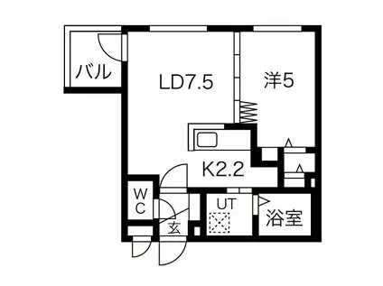 アストリア琴似(1LDK/3階)の間取り写真