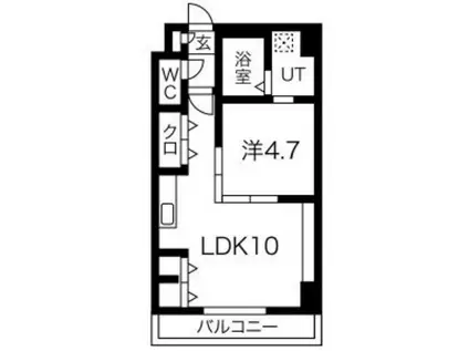 レ・ベント岐阜(1LDK/6階)の間取り写真
